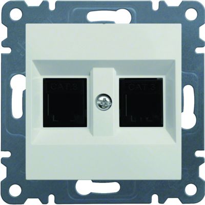 lumina Gniazdo telefoniczne podwójne RJ11 biały WL2020 HAGER (WL2020)