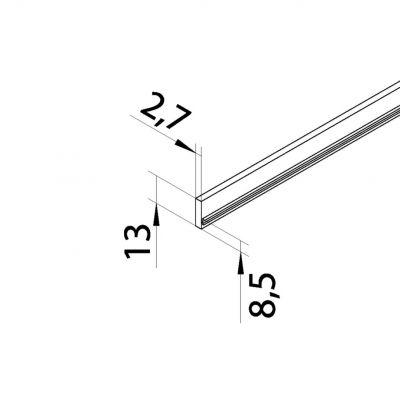 tehalit.BK Osłona na krawędź 4mm HFR BK dł. 2,4 stal BKZBSK7011 HAGER (BKZBSK7011)