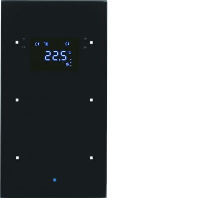 BERKER KNX TS Sensor dotykowy podwójny z regulatorem temperatury szkło czarny 75642035 HAGER (75642035)