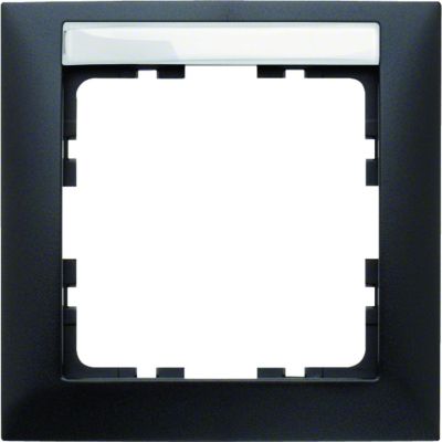 BERKER B.Kwadrat Ramka pojedyncza z polem opisowym antracyt mat 10119969 HAGER (10119969)