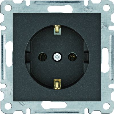 lumina Gniazdo pojedyncze z uziemieniem SCHUKO czarny WL1053 HAGER (WL1053)