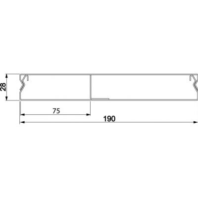 tehalit.UK Kanał do wylewki podłogowej 2-komorowy 190x28mm stal UK190282 HAGER (UK190282)