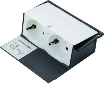 tehalit.VE-EE Obudowa z 2*SCHUKO KDQ08/KDE04 biały GBES29010 HAGER (GBES29010)