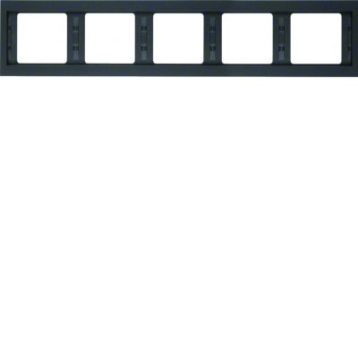 BERKER K.1 Ramka pięciokrotna pozioma antracyt mat lakierowana 13937006 HAGER (13937006)