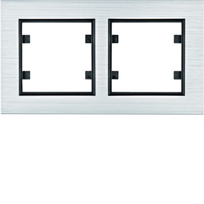 lumina passion Ramka podwójna pozioma aluminium srebrne WL9222 HAGER (WL9222)