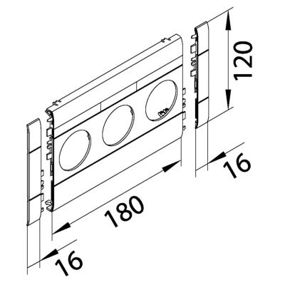 tehalit.WA Maskownica potrójna ABS bezhalogenowy 120mm lakierowanaier aluminium GB12030LAN HAGER (GB12030LAN)
