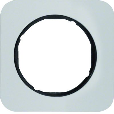 BERKER R.1 Ramka pojedyncza aluminium/czarny 10112184 HAGER (10112184)