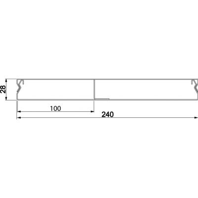 tehalit.UK Kanał do wylewki podłogowej 2-komorowy 240X28mm stal UK240282 HAGER (UK240282)