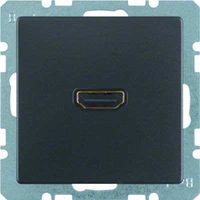 BERKER Q.x Gniazdo HDMI z przyłączem 90st antracyt aksamit lakierowana 3315436086 HAGER (3315436086)