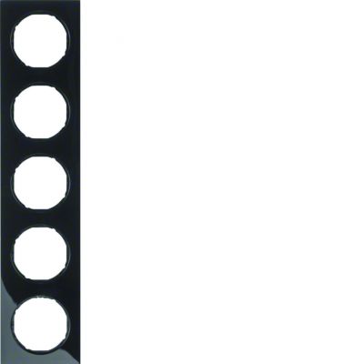 BERKER R.3 Ramka pięciokrotna czarna połysk 10152245 HAGER (10152245)