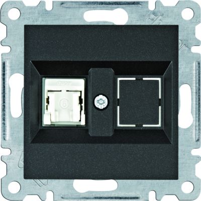 lumina Gniazdo komputerowe pojedyczne RJ45 kat.6 UTP czarny WL2153 HAGER (WL2153)