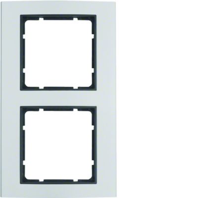 BERKER B.3 Ramka podwójna aluminium/antracyt 10123004 HAGER (10123004)