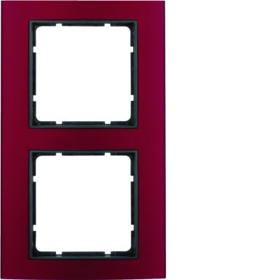BERKER B.3 Ramka podwójna aluminium czerwony/antracyt 10123012 HAGER (10123012)
