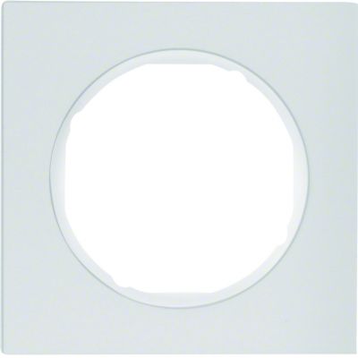 BERKER R.3 Ramka pojedyncza aluminium/biała 10112274 HAGER (10112274)