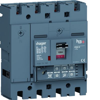 MCCB Wyłącznik mocy h3+ P250 4P 100A 40kA LSI (HNT101JR)