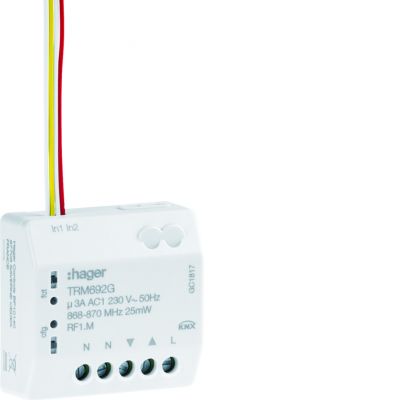 KNX q/e/s Sterownik żaluzjowy pojedyncza + wejście bezpotencjałowe 2-kr TRM692G HAGER (TRM692G)