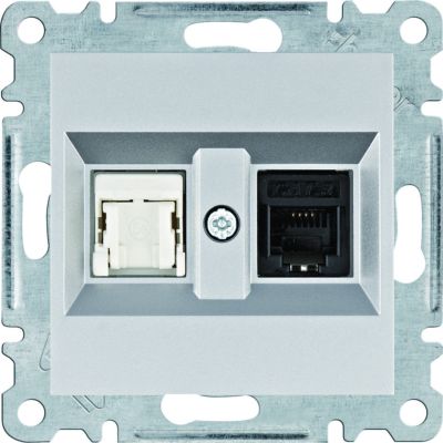 lumina Gniazdo RJ11/12 + RJ45, srebrny (WL2212)