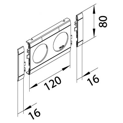 tehalit.WA Maskownica podwójna ABS bezhalogenowy czerwony GB080203020 HAGER (GB080203020)