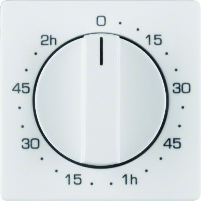 BERKER Q.1/Q.3 Płytka czołowa z pokrętłem reg do łącznika czasowego 0-120 min biały 16336089 HAGER (16336089)