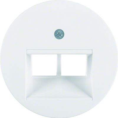 BERKER R.X Płytka czołowa do gniazda przyłączeniowego UAE podwójna komp./tel. biały 14092089 HAGER (14092089)