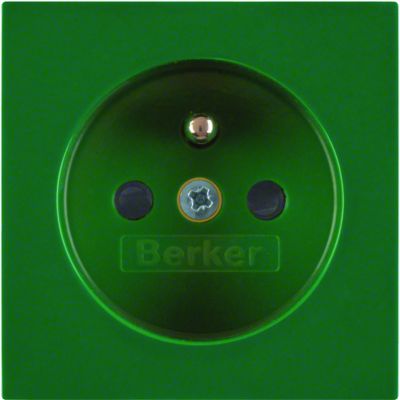 BERKER B.X/S.1 Płytka czołowa z przysłonami styków do gniazda z uziemieniem zielony 3965768963 HAGER (3965768963)