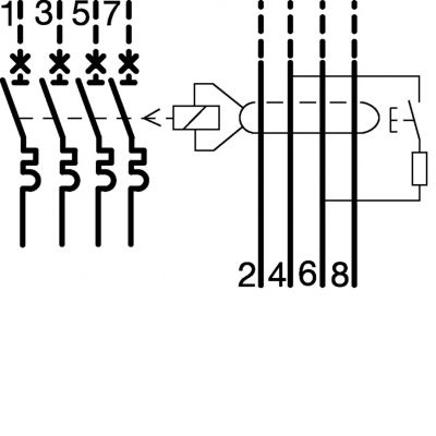 Blok różnicowoprądowy krótkozwłoczny do MCB HMxxxx 3P+N 125A/0,3-1A Typ A-HI BTH480E HAGER (BTH480E)