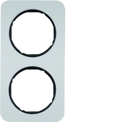BERKER R.1 Ramka podwójna aluminium/czarny 10122184 HAGER (10122184)