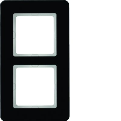 BERKER Q.7 Ramka podwójna szkło czarna 10126076 HAGER (10126076)