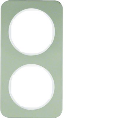 BERKER R.1 Ramka podwójna stal szlachetna/biała 10122114 HAGER (10122114)