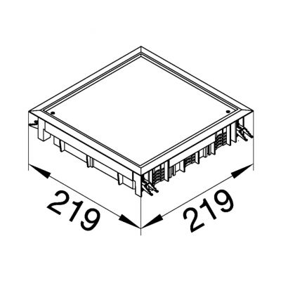 tehalit.VE-EE Pokrywa pełna VDQ06 200x200 wykładzina 5mm stal szary PA VDQ06057011 HAGER (VDQ06057011)