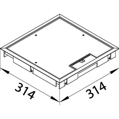 tehalit.VE-EE Pokrywa uchylna płytki montaż Q08 294X294 12mm stal szary PA KDQ08127011 HAGER (KDQ08127011)