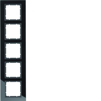 BERKER B.7 Ramka pięciokrotna szkło czarne/antracyt mat 10156616 HAGER (10156616)
