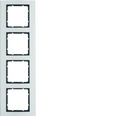 BERKER B.3 Ramka poczwórna aluminium/antracyt 10143004 HAGER (10143004)