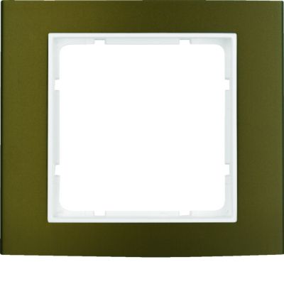BERKER B.3 Ramka pojedyncza aluminium brązowa/biała 10113021 HAGER (10113021)
