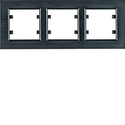 lumina passion Ramka potrójna pozioma aluminium czarne WL9233 HAGER (WL9233)