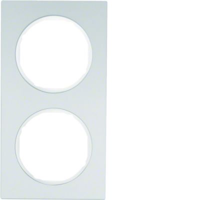 BERKER R.3 Ramka podwójna aluminium/biała 10122274 HAGER (10122274)