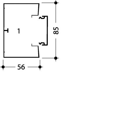 tehalit.GBA Podstawa 50x85mm aluminium anodyzowany GBA500851ALU HAGER (GBA500851ALU)