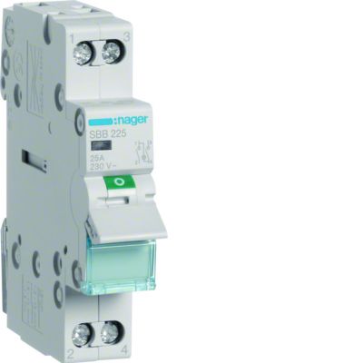Modułowy rozłącznik izolacyjny z lampką sygnalizacyjną 2P 25A 230VAC SBB225 HAGER (SBB225)