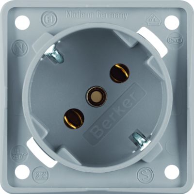 Integro Flow Gniazdo SCHUKO 45°, mechanizm, szary (841852526)