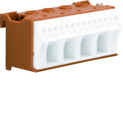 QuickConnect Blok samozacisków fazowy brązowy 4x16+14x4mm2 szer. 75mm KN18P HAGER (KN18P)