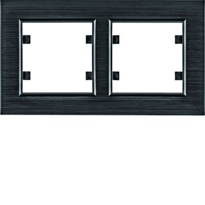 lumina passion Ramka podwójna pozioma aluminium czarne WL9223 HAGER (WL9223)
