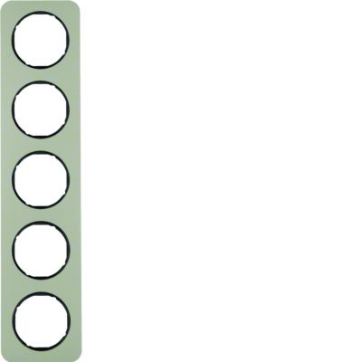 BERKER R.1 Ramka pięciokrotna stal szlachetna/czarny 10152104 HAGER (10152104)