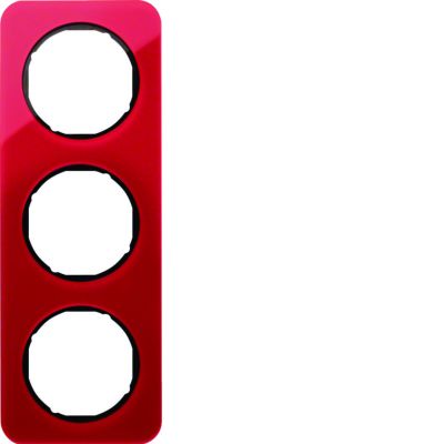 BERKER R.1 Ramka potrójna akryl czerwony przezroczysty/czarny 10132344 HAGER (10132344)