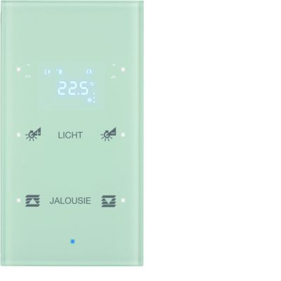 BERKER KNX TS Sensor dotykowy podwójny z regulatorem temperatury konfigurowalny szkło biały 75642130 HAGER (75642130)