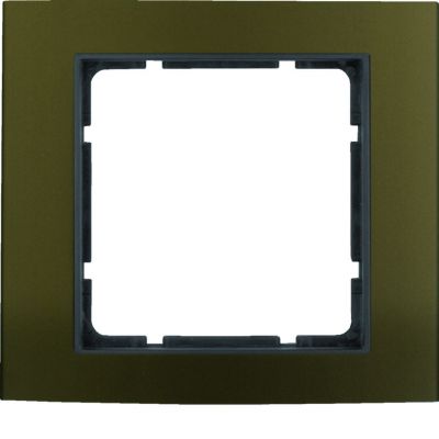 BERKER B.3 Ramka pojedyncza aluminium brązowa/antracyt 10113001 HAGER (10113001)