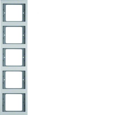 BERKER K.5 Ramka pięciokrotna pionowa aluminium 13537003 HAGER (13537003)