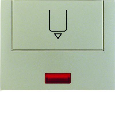 BERKER K.5 Nasadka z nadrukiem i czerwoną soczewką do łącznika na kartę hotelową stal szlachetna nierdzewna lakierowana 16417104 HAGER (16417104)