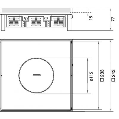 tehalit.VE-EE Pokrywa tubus IP54 5kN EKQ12 244x244 15mm stal nierdzewna (EKQ120TM15)