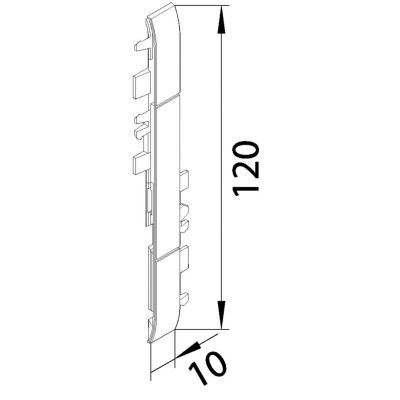 tehalit.WA Łącznik maskownic ABS bezhalogenowy 120mm jasnoszary GV1207035 HAGER (GV1207035)