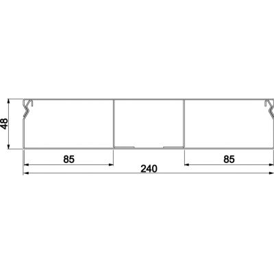 tehalit.UK Kanał do wylewki podłogowej 3-komorowy 240X48mm stal UK240483 HAGER (UK240483)